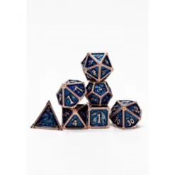 Pack 7 Dados Rol Metálicos D&D Turquesa