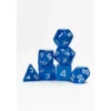 Pack 7 Dados Rol Transparente Azul Marino Y Blanco