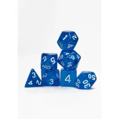 Pack 7 Dados Rol Transparente Azul Marino Y Blanco