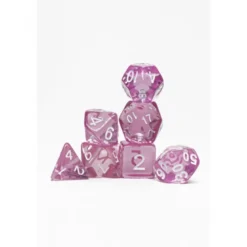 Pack 7 Dados Rol Transparente Chicle Y Blanco