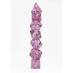 Pack 7 Dados Rol Transparente Chicle Y Blanco