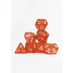 Pack 7 Dados Rol Transparente Naranja Y Blanco