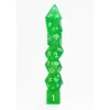 Pack 7 Dados Rol Transparente Verde Fluo Y Blanco