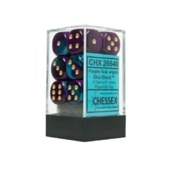 Purple-Teal w/gold 16mm (12)