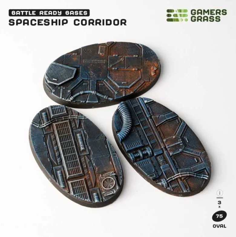 Spaceship Corridor Bases Oval 75mm (x3)