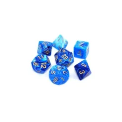 Vortex Dice Polyhedral Blue/gold Set (7)