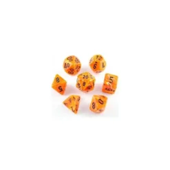 Vortex Dice Polyhedral Orange/black Set (7)