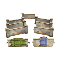 WW2 Normandy Wall w. Gate (high) (Prepintado)