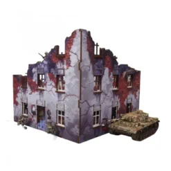 WW2 Ostfront Stalingrad Apartment Block Front (with 3rd floor) (1) (Prepintado) [28mm/1:56]